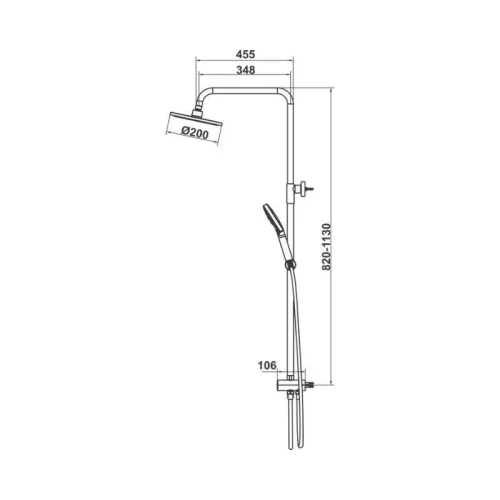 Kích thước thanh sen kết hợp Hafele Eco 589.34.429