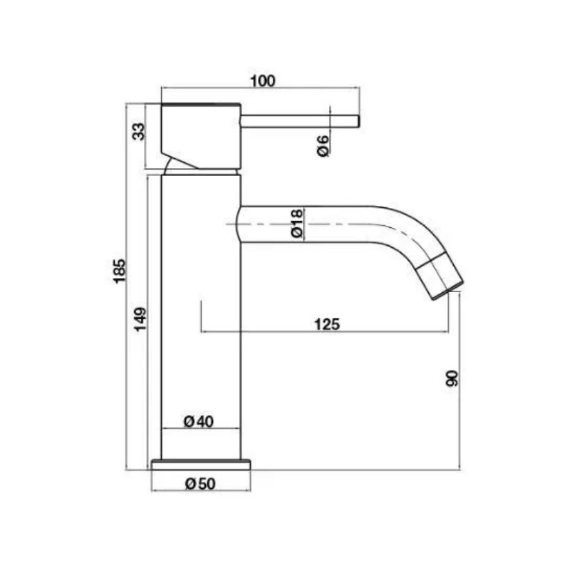 Vòi trộn lavabo Retro 90 Hafele 589.15.270 4 Thông số vòi trộn lavabo Retro 90 Hafele 589.15.270