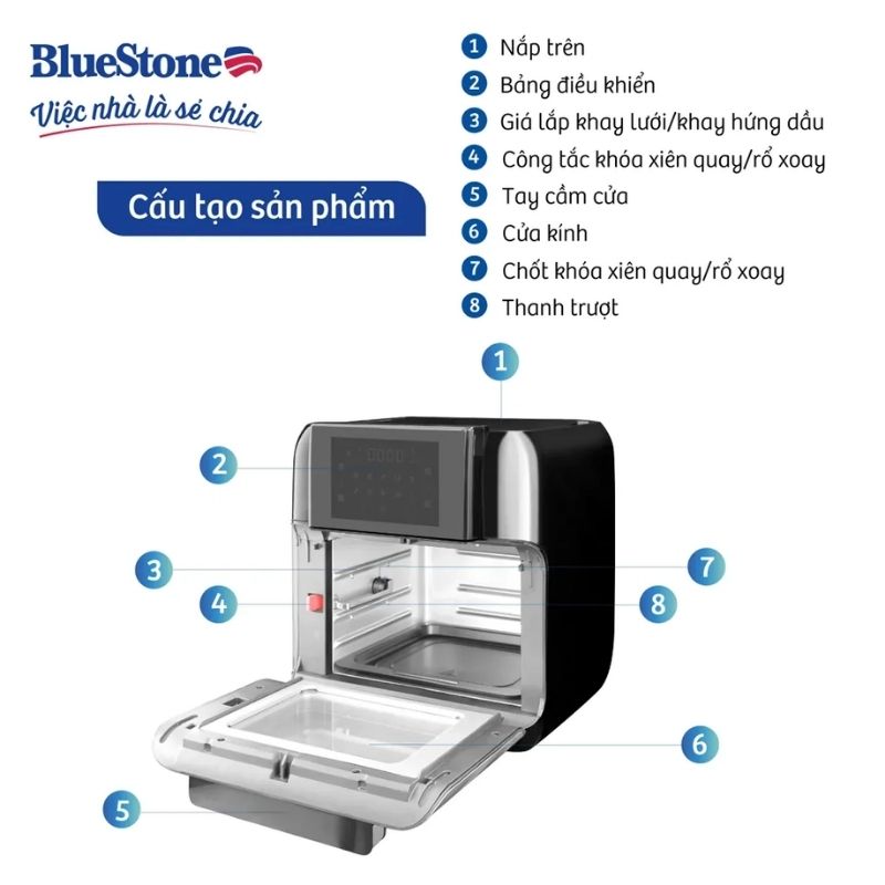 Nồi chiên không dầu BlueStone AFB-5888 10 Lít 4 Ảnh nồi chiên không dầu BlueStone AFB-5888 10 Lít