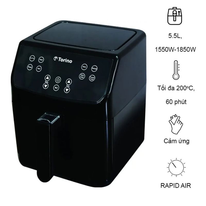 Nồi chiên không dầu Torino TF-JW55A 5.5 lít 1 Nồi chiên không dầu Torino TF-JW55A 5.5 lít