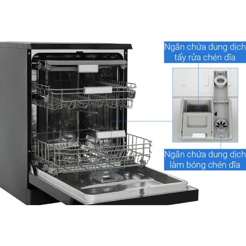 Máy rửa chén độc lập Hafele HDW-F60EB 538.21.310 14 bộ 6 Cấu tạo Máy rửa bát độc lập Hafele HDW-F60EB 538.21.310