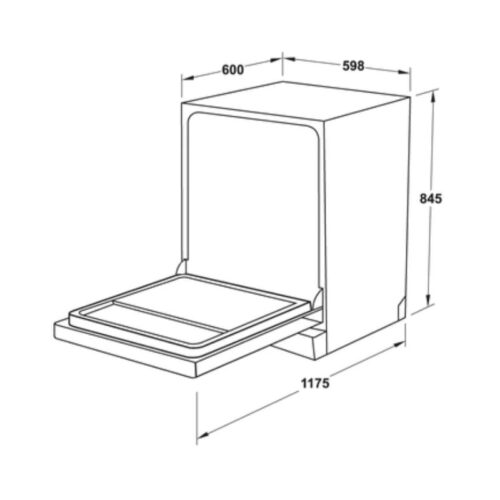Máy rửa chén độc lập Hafele HDW-F60EB 538.21.310 14 bộ 13 Kích thước Máy rửa bát độc lập Hafele HDW-F60EB 538.21.310