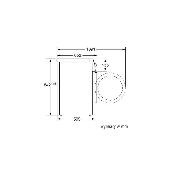 Máy sấy quần áo Bosch WTN86200PL 4 Kích thước của Máy sấy quần áo Bosch WTN86200PL