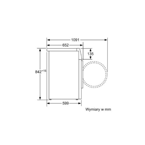 Máy sấy quần áo Bosch WTW85561PL 6 Kích thước của Máy sấy quần áo Bosch WTW85561PL