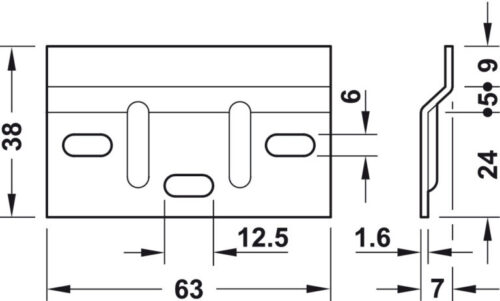 Đế gắn tường cho bas treo tủ Hafele 290.08.920 5 Kích thước của Đế gắn tường cho bas treo tủ Hafele 290.08.920