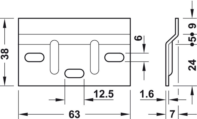Đế gắn tường cho bas treo tủ Hafele 290.08.920 4 Kích thước của Đế gắn tường cho bas treo tủ Hafele 290.08.920