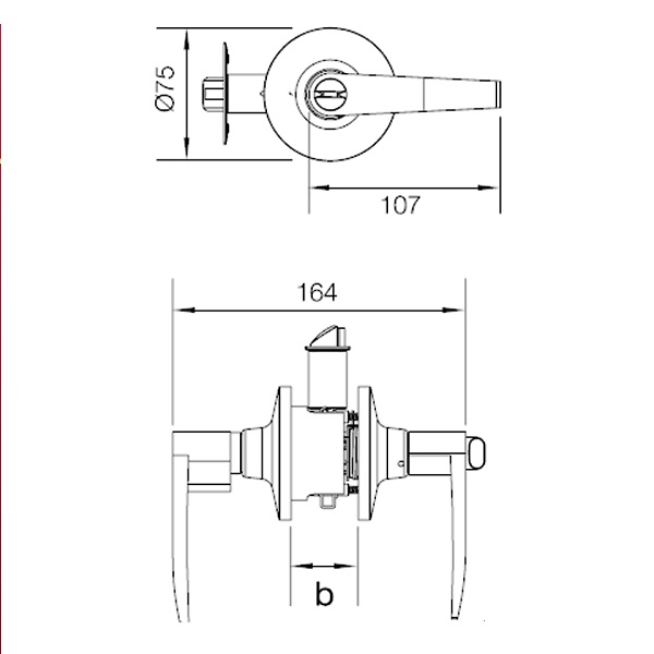 Khóa tay nắm gạt cửa vệ sinh Hafele 489.10.175 4 Kích thước của Khóa tay nắm gạt cửa vệ sinh Hafele 489.10.175