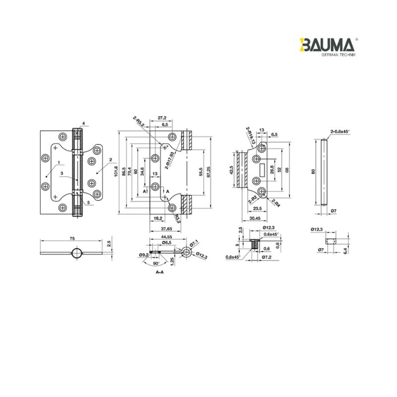 Bản lề âm dương Bauma 926.20.355 4 Bản lề âm dương Bauma 926.20.355 - Ảnh 2