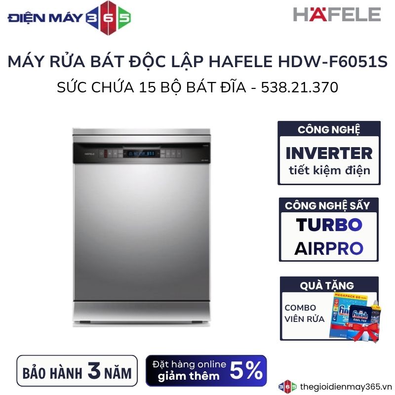 Máy rửa bát độc lập Hafele HDW-F6051S 538.21.370 3 Máy rửa bát độc lập Hafele HDW-F6051S 538.21.370