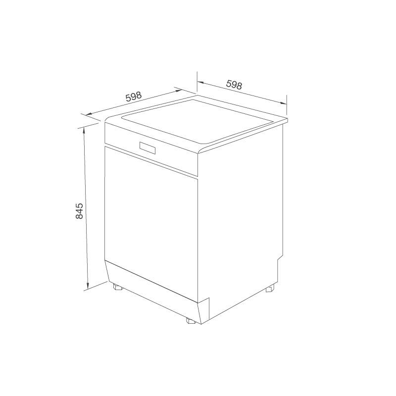 Máy rửa bát độc lập Malloca MDW14-BS10TFT 6 Kích thước máy rửa bát độc lập Malloca MDW14-BS10TFT