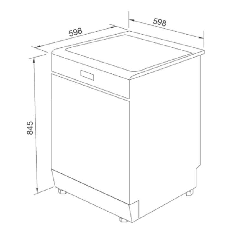Máy rửa bát độc lập Malloca MDW14-S10TFT 6 Kích thước máy rửa bát độc lập Malloca MDW14-S10TFT