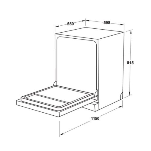 Máy rửa bát Hafele HDW-FI60AB 538.21.330 11 Kích thước máy rửa bát Hafele HDW-FI60AB 538.21.330