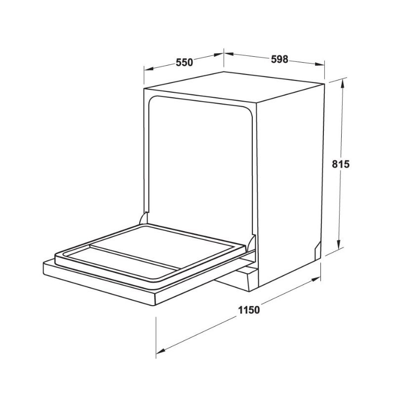 Máy rửa bát Hafele HDW-FI60AB 538.21.330 7 Kích thước máy rửa bát Hafele HDW-FI60AB 538.21.330