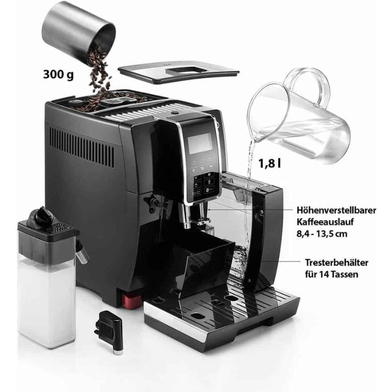 Máy pha cafe DeLonghi Dinamica ECAM 356.57.B 6 Kích thước máy pha cafe DeLonghi Dinamica ECAM 356.57.B