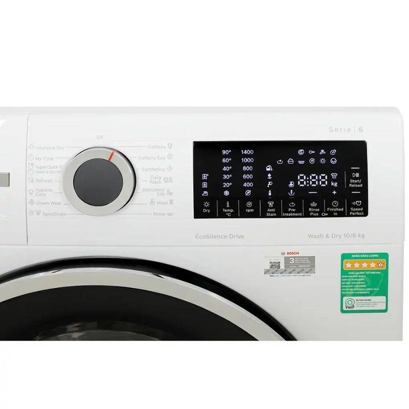 Máy Giặt Sấy Bosch Giặt 10 Kg - Sấy 6 Kg WNA254U0SG 4 Bảng điều khiển máy Giặt Sấy Bosch Giặt 10 Kg - Sấy 6 Kg WNA254U0SG