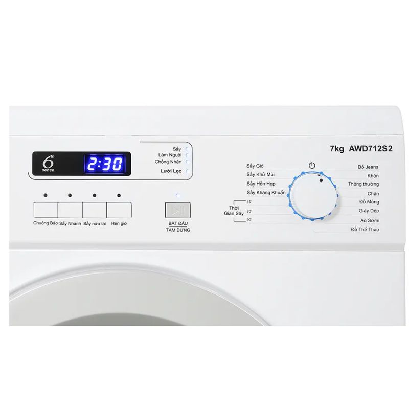 Máy Sấy Thông Hơi Whirlpool 7 Kg AWD712S2 5 Bảng điều khiển máy Sấy Thông Hơi Whirlpool 7 Kg AWD712S2