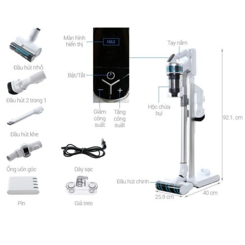 Máy hút bụi không dây Samsung VS15R8544S1/SV 410W 7 Chi tiết máy hút bụi không dây Samsung VS15R8544S1/SV 410W