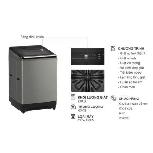 Máy Giặt Hitachi Inverter 25 Kg SF-250ZFVAD SS cửa trên 7 Kích thước máy Giặt Hitachi Inverter 25 Kg SF-250ZFVAD SS cửa trên