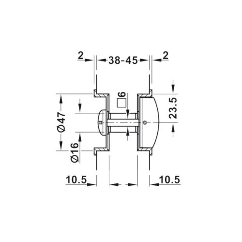 Tay nắm âm và thân khóa cửa trượt Hafele 911.27.500 BS50 WC 8 kich thuoc than khoa cua truot hafele 911 27 500 bs50 wc