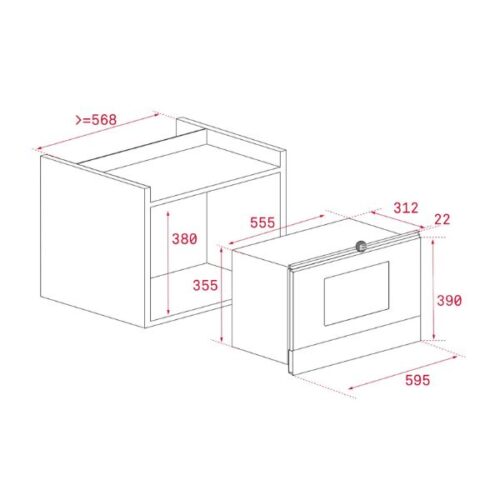 Lò vi sóng ML 8220 BIS L SM 5 Kích thước của Lò vi sóng ML 8220 BIS L SM
