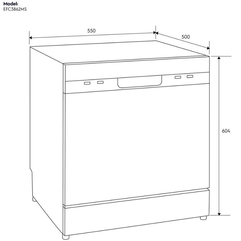 Máy rửa chén Electrolux EFC3862MS 3 Kích thước máy rửa chén Electrolux EFC3862MS