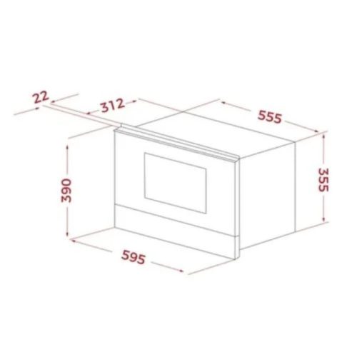 Lò Vi Sóng Teka MS 622 BIS L 40584100 Kết Hợp Nướng 9 Kích thước Hình ảnh nghiêng lò vi sóng kết hợp nướng Teka ML 822 BIS L