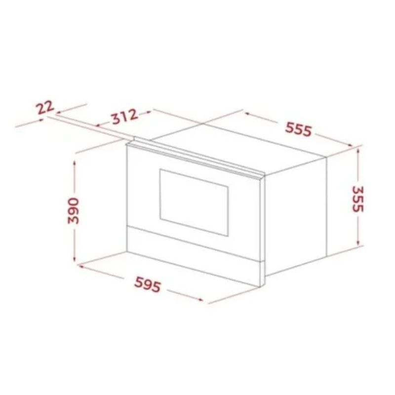 Lò Vi Sóng Teka MS 622 BIS L 40584100 Kết Hợp Nướng 6 Kích thước Hình ảnh nghiêng lò vi sóng kết hợp nướng Teka ML 822 BIS L
