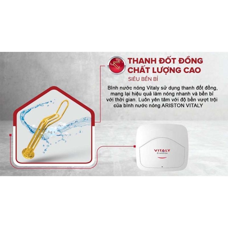 Bình nóng lạnh Ariston Vitaly 15l 5 Chức năng Bình nóng lạnh Ariston Vitaly 15l