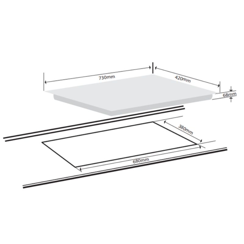 Bếp từ đôi Giovani G-2218 MAS lắp âm 5 Kích thước bếp từ đôi Giovani G-2218 MAS lắp âm