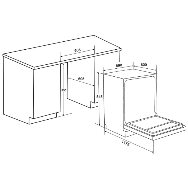Máy rửa bát Spelier SP 15 DW-S/HA 8 Thông số Máy rửa bát Spelier SP 15 DW-S/HA