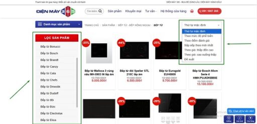 HƯỚNG DẪN MUA HÀNG TẠI BẾP 365 3 Lọc