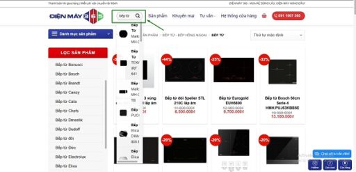 HƯỚNG DẪN MUA HÀNG TẠI BẾP 365 4 thanh tìm kiếm