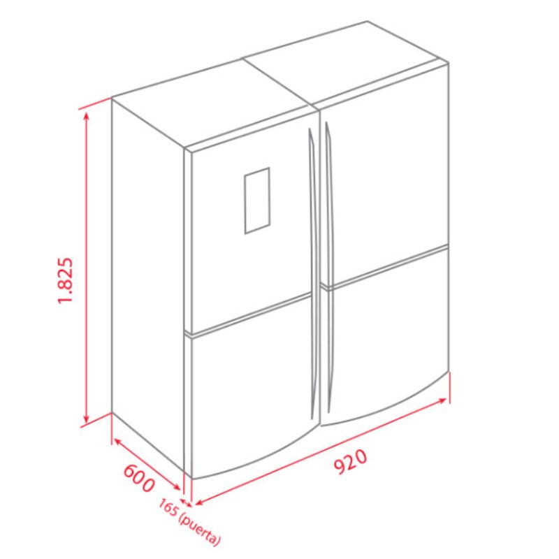 Tủ lạnh side by side Teka NFE4 900X 4 Kích thước tủ lạnh Teka NFE 900 X