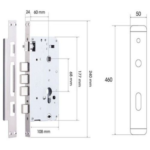 Kích thước Khóa cửa thông minh tự động Demax SL668 AC