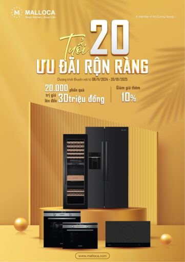 Malloca mừng sinh nhật tuổi 20 - 20.000 quà tặng giá trị đang chờ bạn tại Bếp Hoàng Cương!