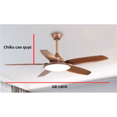 Kích thước quạt trần phổ biến và cách lựa chọn theo diện tích phòng 1 Sải cánh và chiều cao quạt