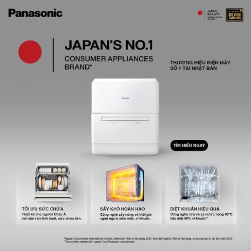 Chỉ với 3 triệu sở hữu ngay máy rửa bát - Tìm hiểu các mẫu tại Dienmay365.vn! 4 panasonic japans no.1