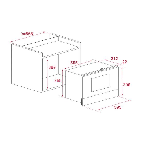 Lò vi sóng ML 8220 BIS L SM 3 Kích thước của Lò vi sóng ML 8220 BIS L SM