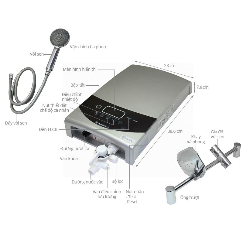 Máy nước nóng Ariston 4500W ST45PE-VN 4 Chi tiết máy nước nóng Ariston 4500W ST45PE-VN