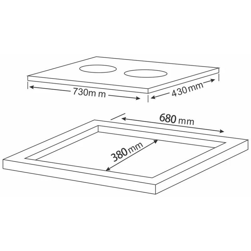 Bếp từ 2 vùng nấu Teka IBC 7320 S 112510041 6 Kích thước bếp từ 2 vùng nấu Teka IBC 7320 S 112510041