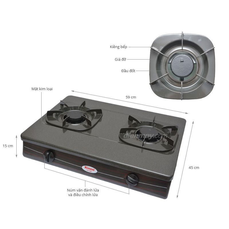 Bếp gas đôi Rinnai RV-360GM(N) 7 Bếp gas đôi Rinnai RV-360GM(N) - Ảnh 5