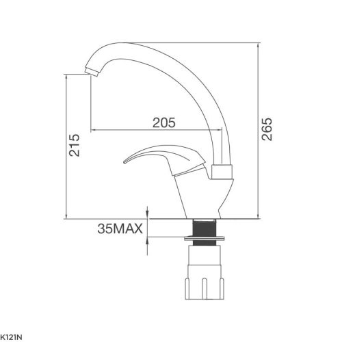 Vòi rửa Malloca inox K121N 11 Thông số Vòi rửa Malloca inox K121N