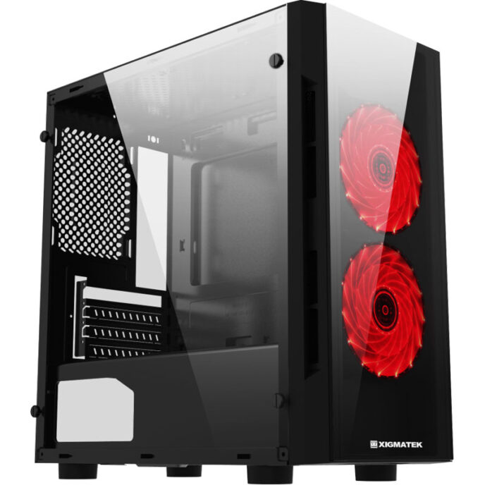 XIGMATEK SCORPIO II 2F - M-ATX, 2 SIDE TEMPERED GLASS, 2 FAN XIGMATEK X9