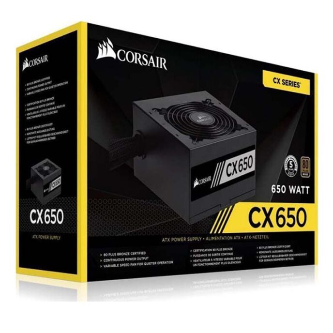 Nguồn máy tính Corsair CX650 - 650W 80 Plus Bronze (CP-9020122-NA)