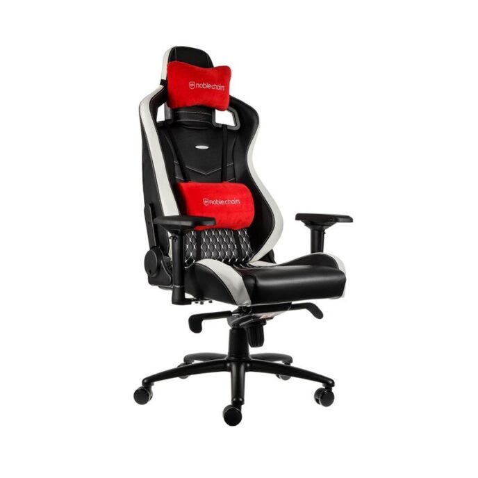 Ghế Noblechairs EPIC Series Real Leather Black White Red