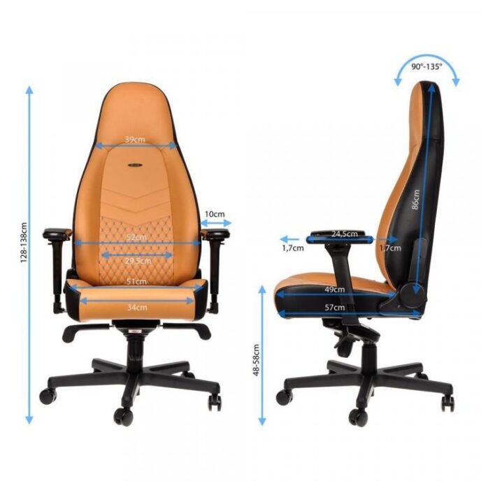Ghế Noblechairs ICON Series Real Leather Cognac Black