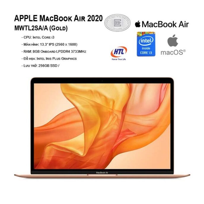 Laptop Apple Macbook Air 13.3 inch 2020 MVH52SA/A Gold