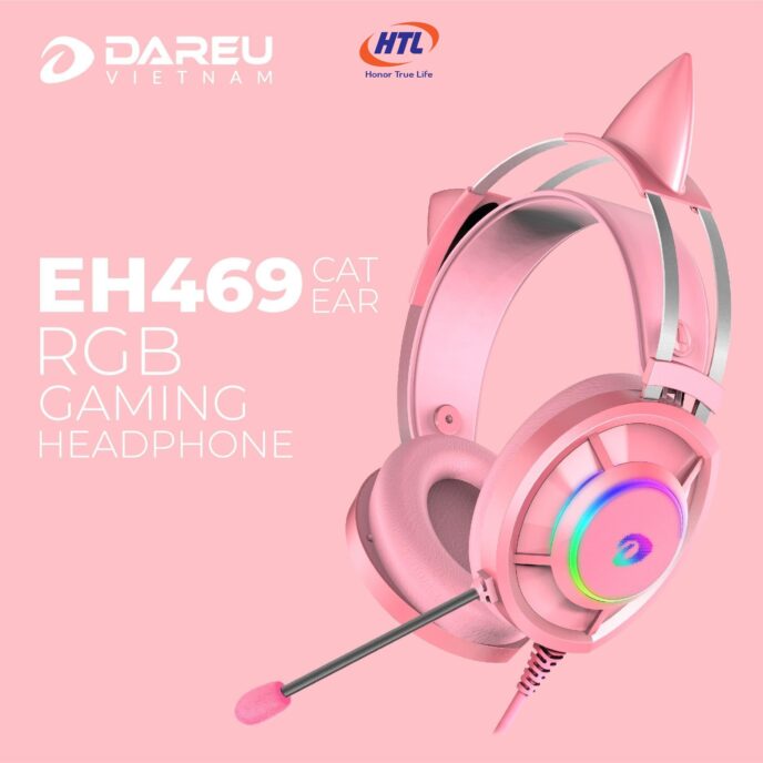 Tai nghe DareU EH469 7.1 RGB Pink