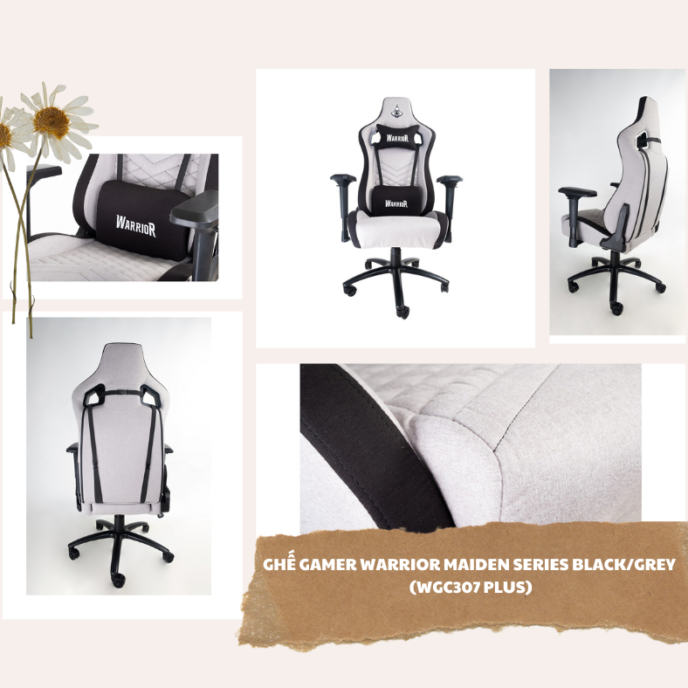 Ghế Gamer Warrior Maiden Series Black/Grey (WGC307 Plus)