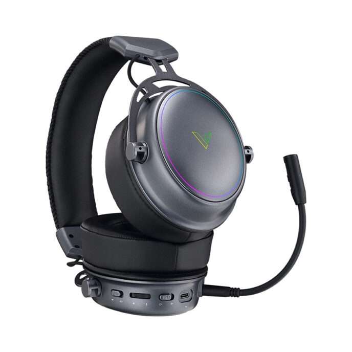 TAI NGHE GAMING KHÔNG DÂY RAPOO VH800 SPACE GREY (BLUETOOTH 5.2 VÀ WIRELESS 2.4GHZ)